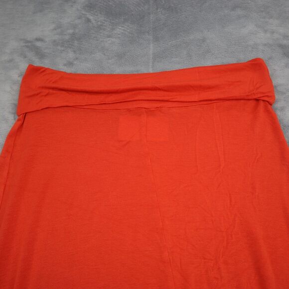 Dorothy Skirt Womens L Red Plain Mid Rise Flat Front Banded Waist Maxi Bottoms - Picture 10 of 14